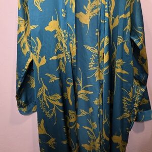 Stars Above Teal and Yellow Floral Robe